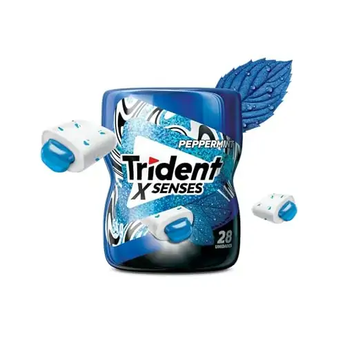 Goma De Mascar Peppermint Zero Açúcar Trident X Senses Pote 54g 28 Unidades