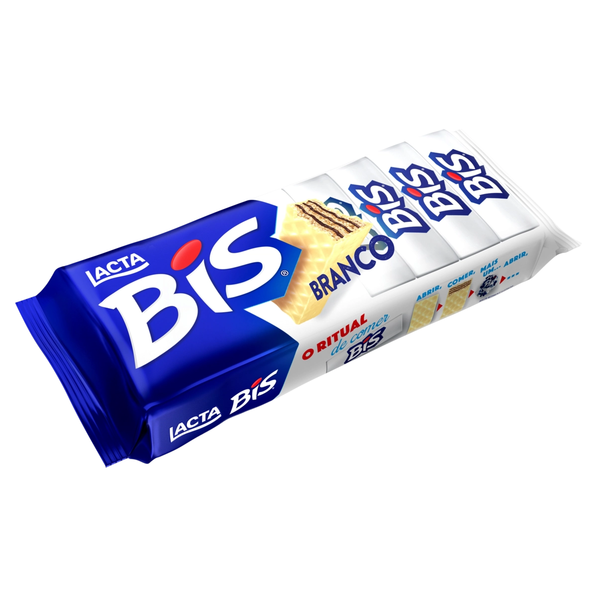 Wafer Recheio E Cobertura Chocolate Branco Lacta Bis Pacote 100,8g