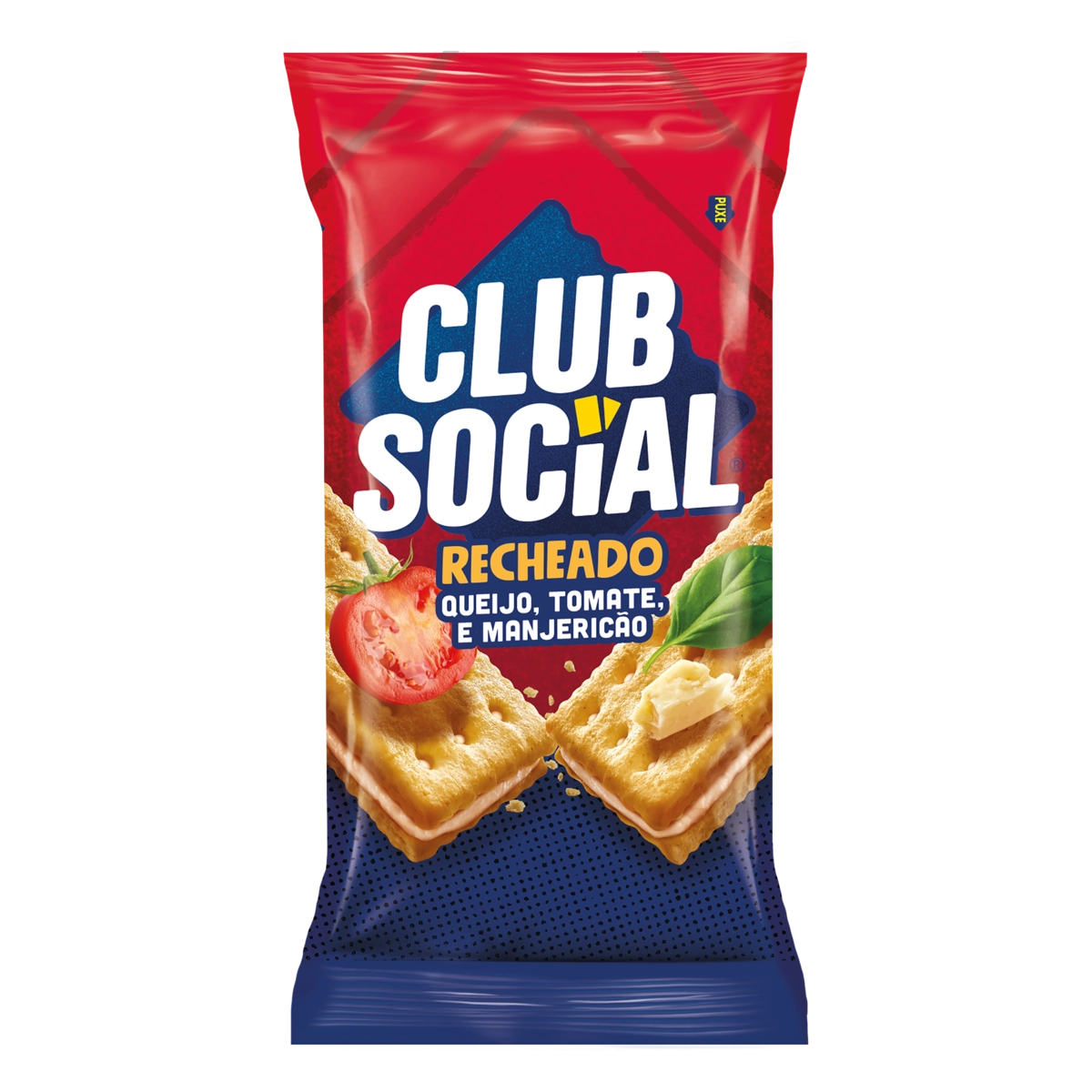 Pack Biscoito Recheio Queijo, Tomate E Manjericão Club Social Pacote 106g 4 Unidades