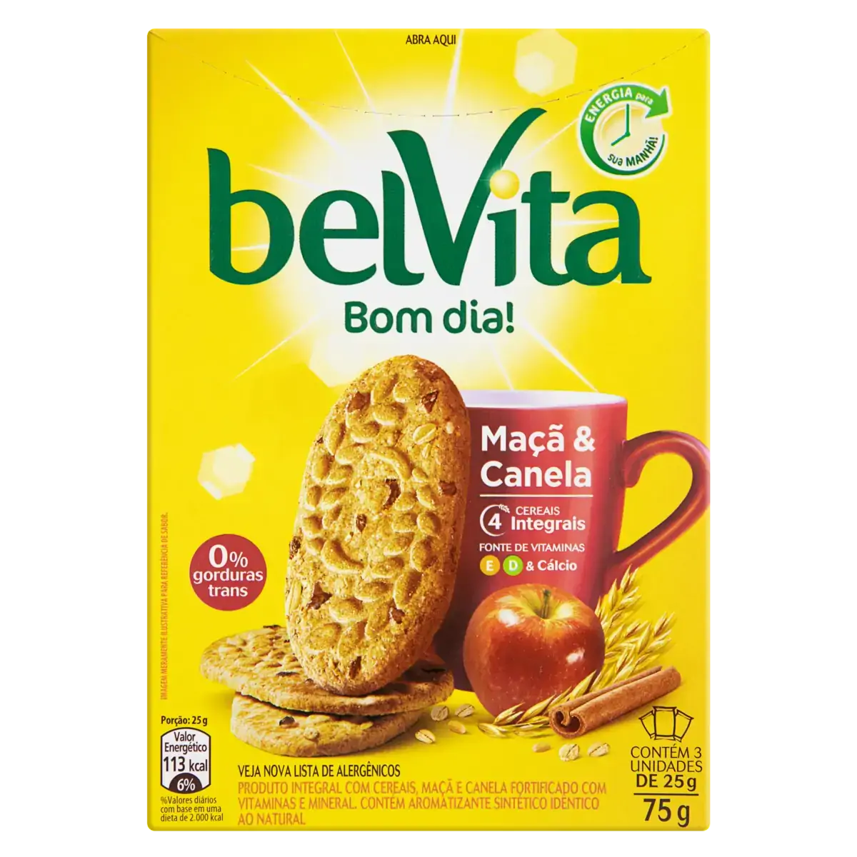 Biscoito De Maçã E Canela Belvita 90g