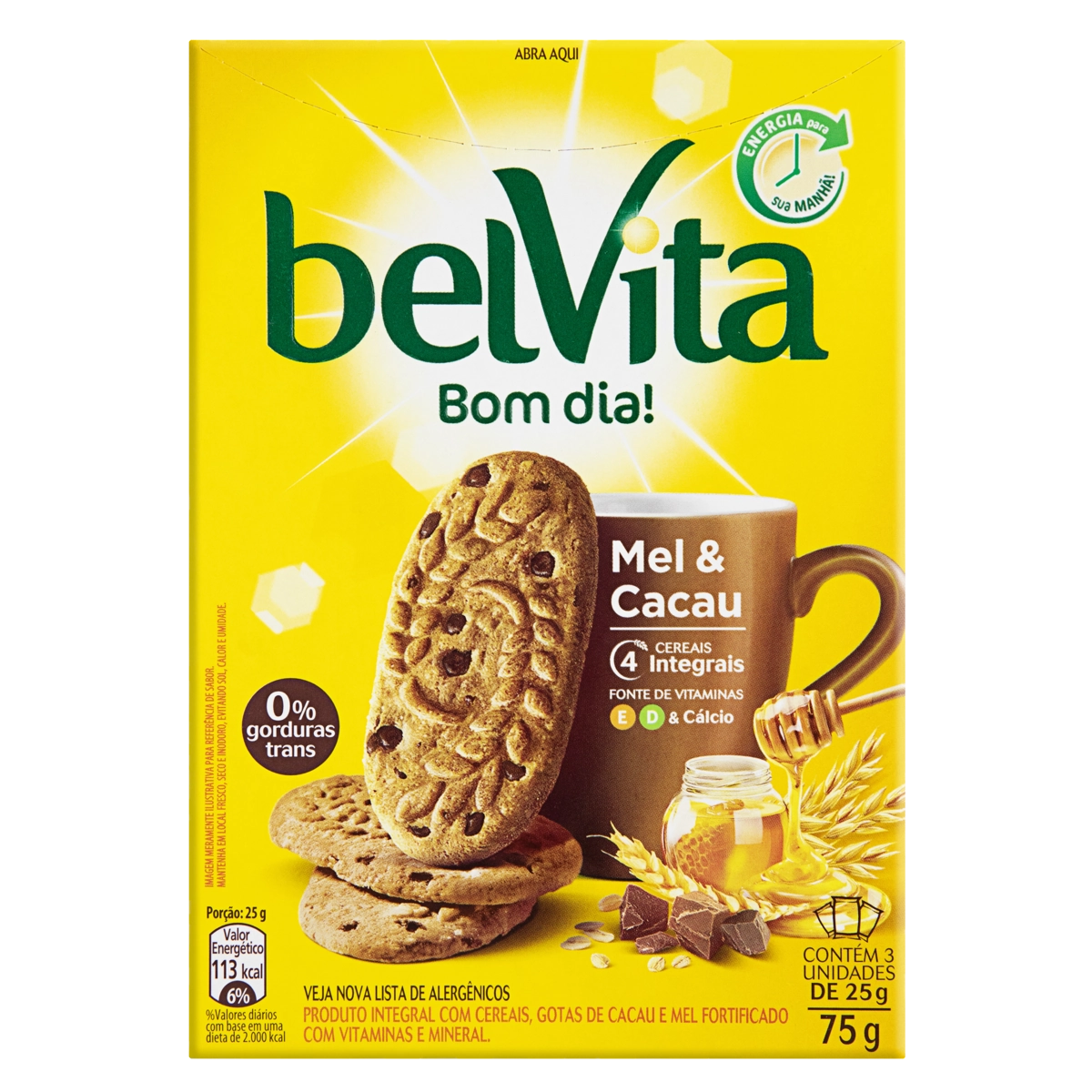 Cookies Belvita 25g Mel C/cacau