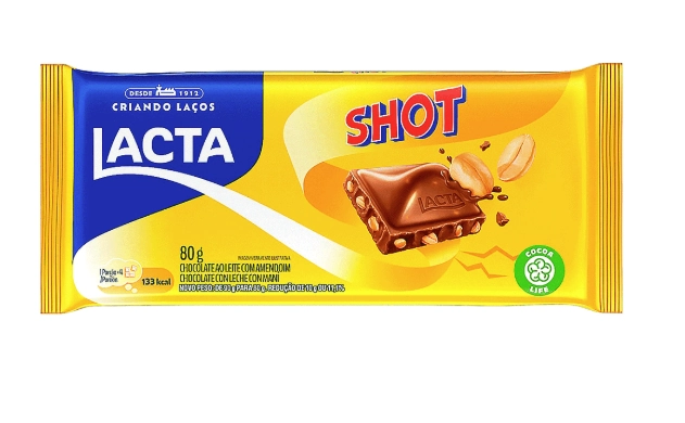 Chocolate Ao Leite Com Amendoim Lacta Shot Pacote 90g