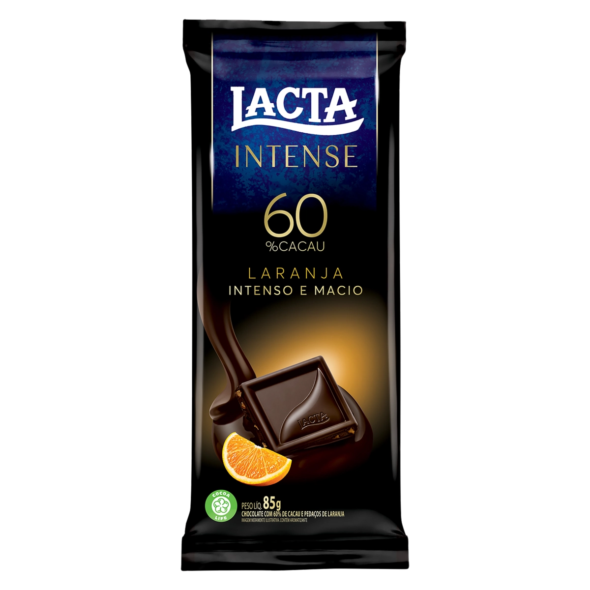 Chocolate 60 Cacau Laranja Lacta Intense Pacote 85g