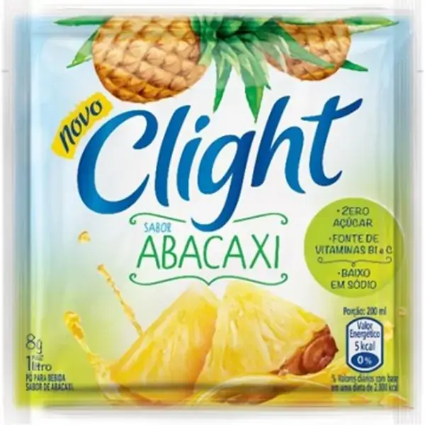 Refresco Em Pó Abacaxi Zero Açúcar Clight Pacote 8g