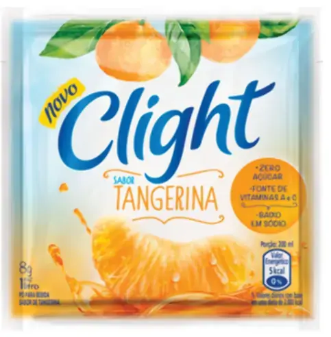 Refresco Em Pó Tangerina Zero Açúcar Clight Pacote 8g