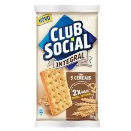 Pack Biscoito Com 5 Cereais Integral Club Social Pacote 144g 6 Unidades