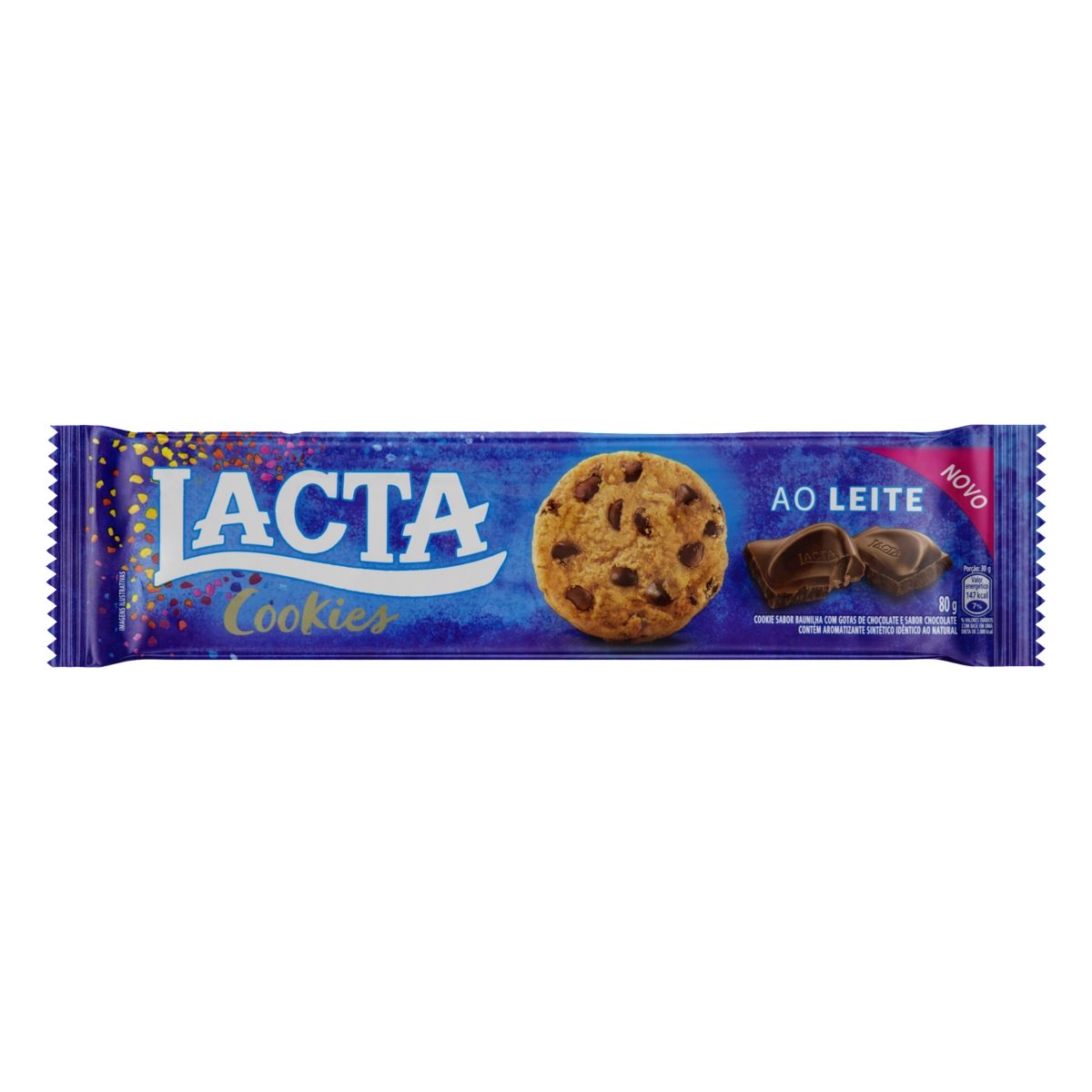 Biscoito Cookie Original Com Gotas De Chocolate Ao Leite Lacta Pacote 80g