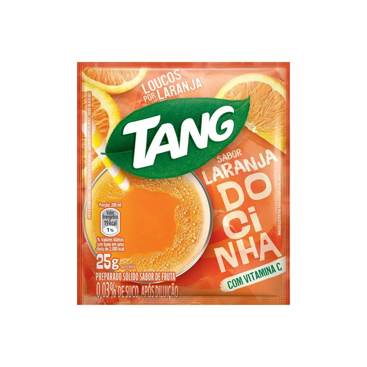 Refresco Em Pó Laranja Docinha Tang Pacote 18g