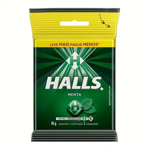 Bala Menta Halls Pacote 84g 3 Unidades Leve Mais Pague Menos