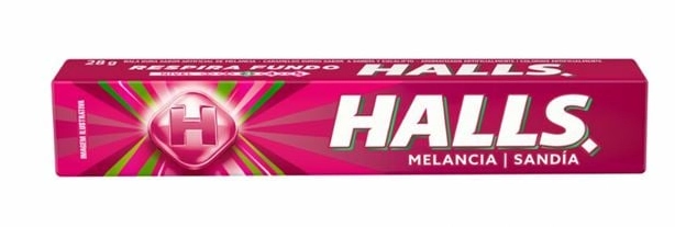Bala Melancia Halls Pacote 34g