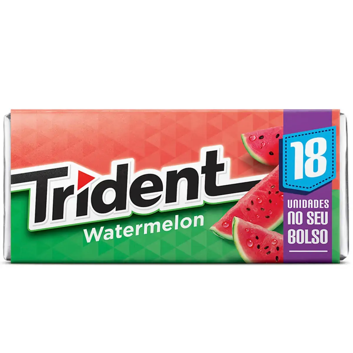 Goma De Mascar Melancia Zero Açúcar Trident Caixa 30,6g 18 Unidades