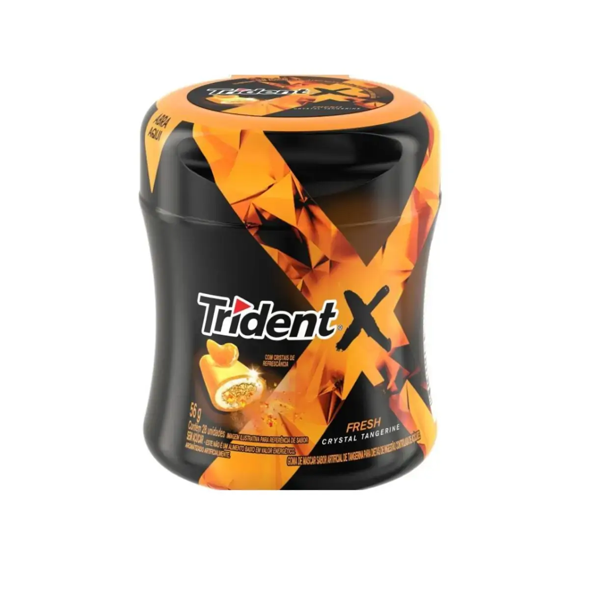 Goma De Mascar Tangerina Zero Açúcar Trident Xfresh Pote 56g 28 Unidades