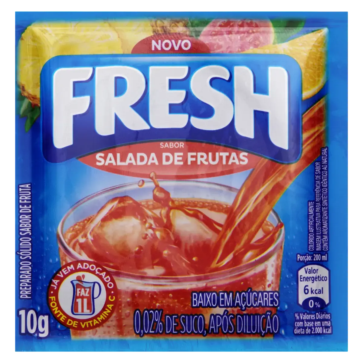 Refresco Em Pó Salada De Frutas Fresh Pacote 10g