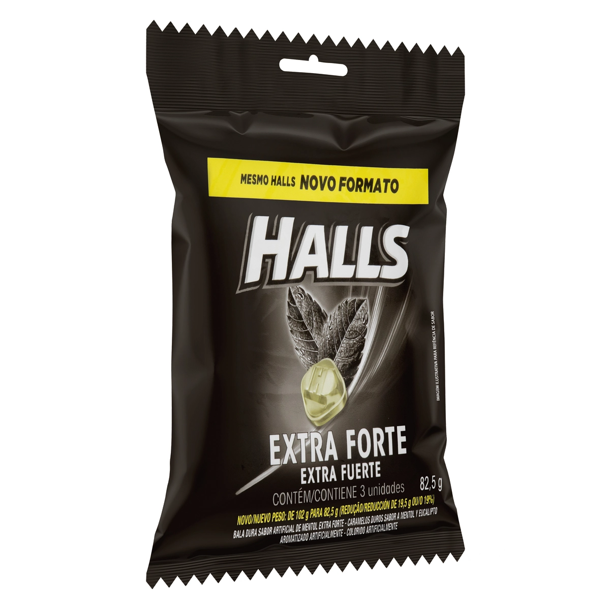 Bala Mentol Extra Forte Halls Pacote 82,5g 3 Unidades Leve Mais Pague Menos