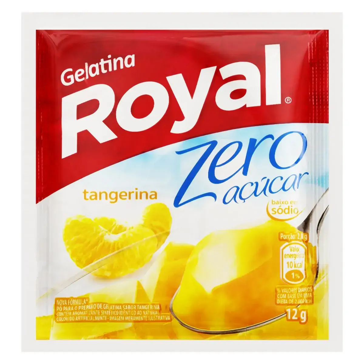 Gelatina Pó Tangerina Zero Açúcar Royal Pacote 12g
