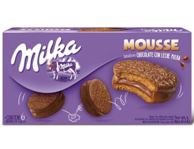 Alfajor Milka 252g Mousse Choc.ao Leite C/6