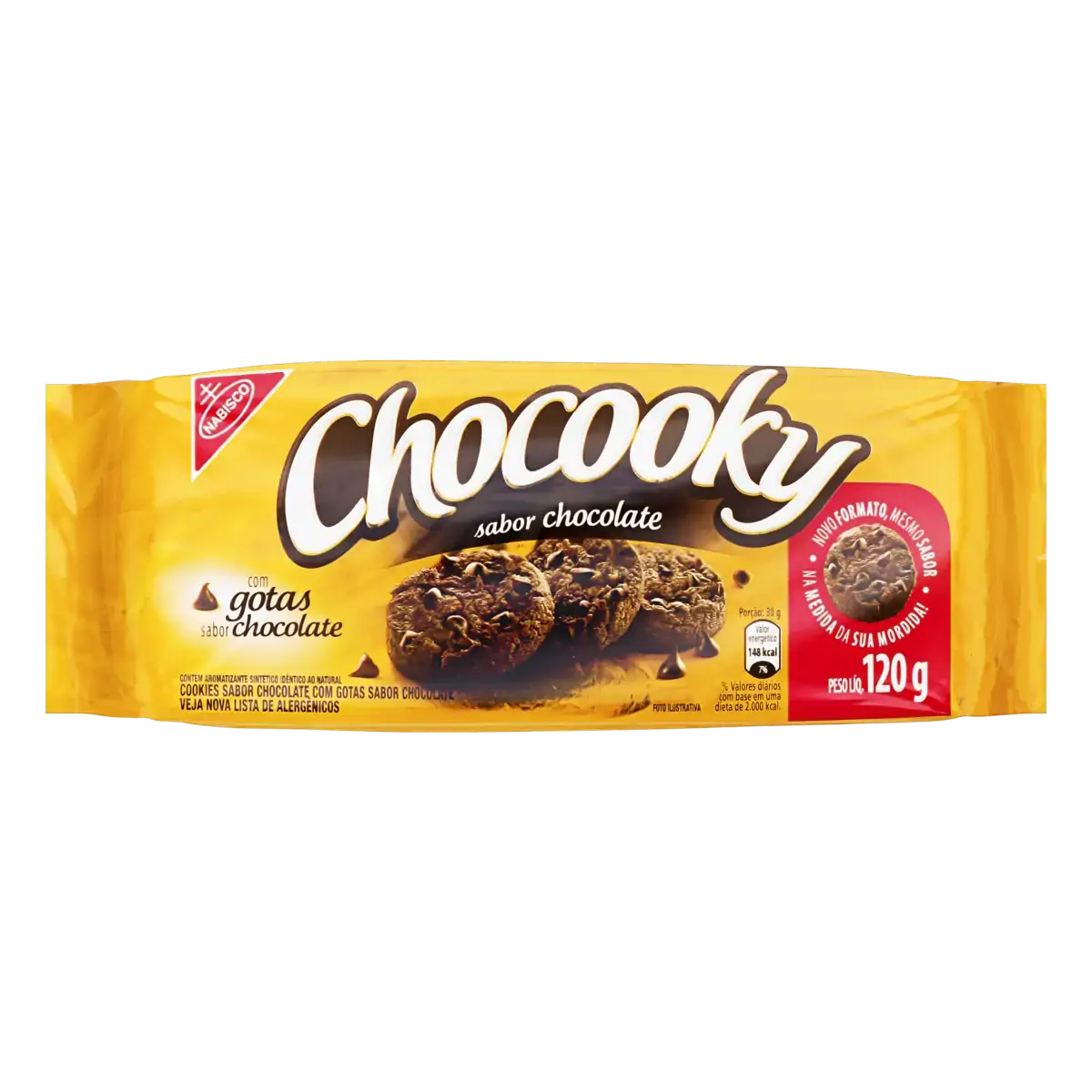 Biscoito Cookie Chocolate Com Gotas De Chocolate Chocooky Pacote 120g