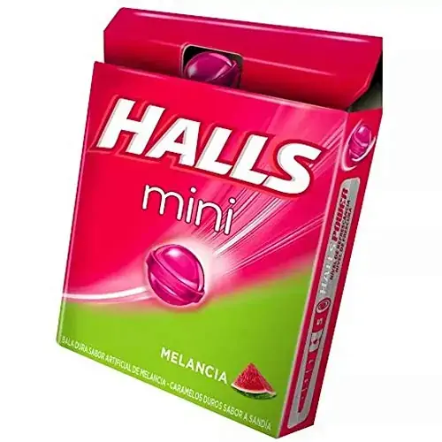 Bala Melancia Zero Açúcar Halls Mini Caixa 15g