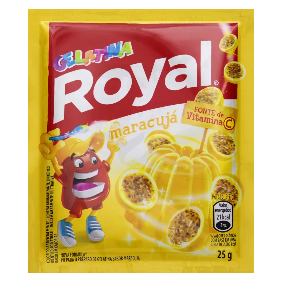 Gelatina Pó Maracujá Royal Pacote 25g
