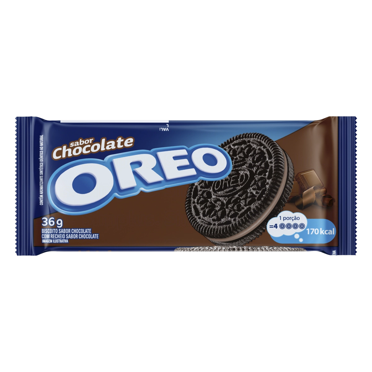 Biscoito Chocolate Recheio Chocolate Oreo Pacote 36g