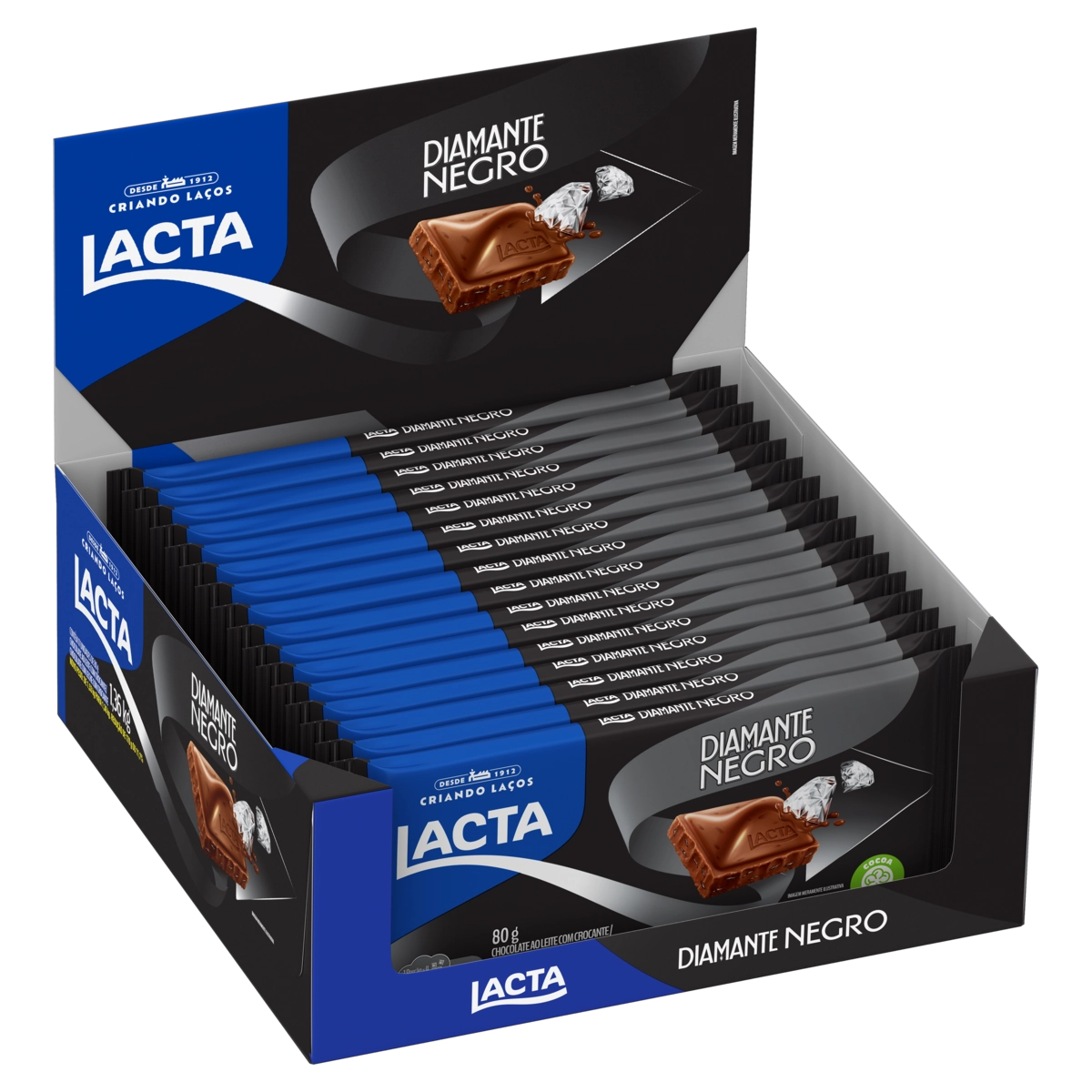 Chocolate Ao Leite Lacta Diamante Negro Pacote 90g