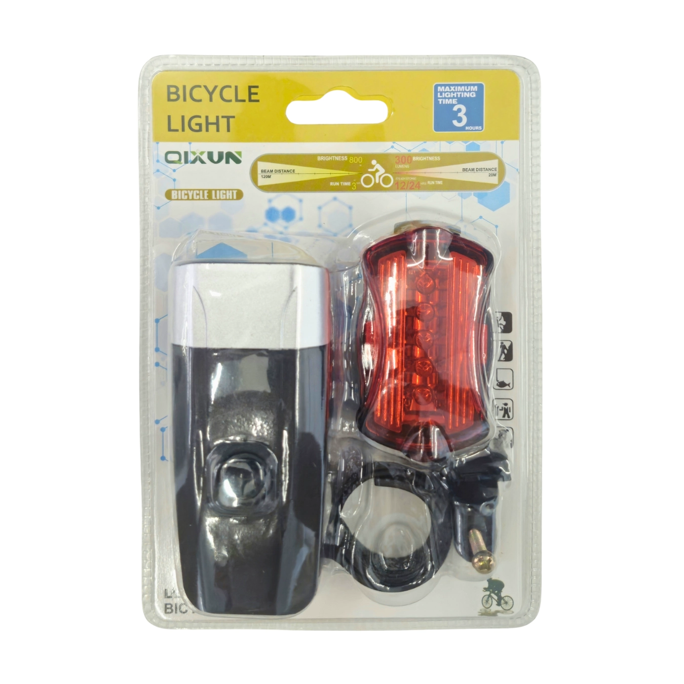 Lanterna Bicicleta Frontal Traseira Led 9.4x11cm Jm619 Banana Toys