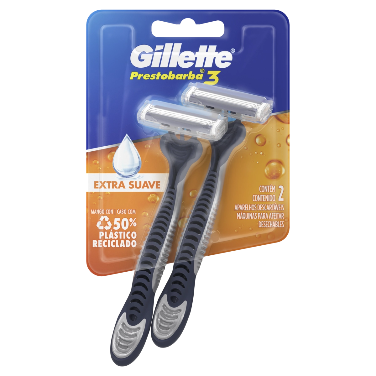 Aparelho Descartável Para Barbear Gillette Prestobarba3 Extra Suave 2 Unidades