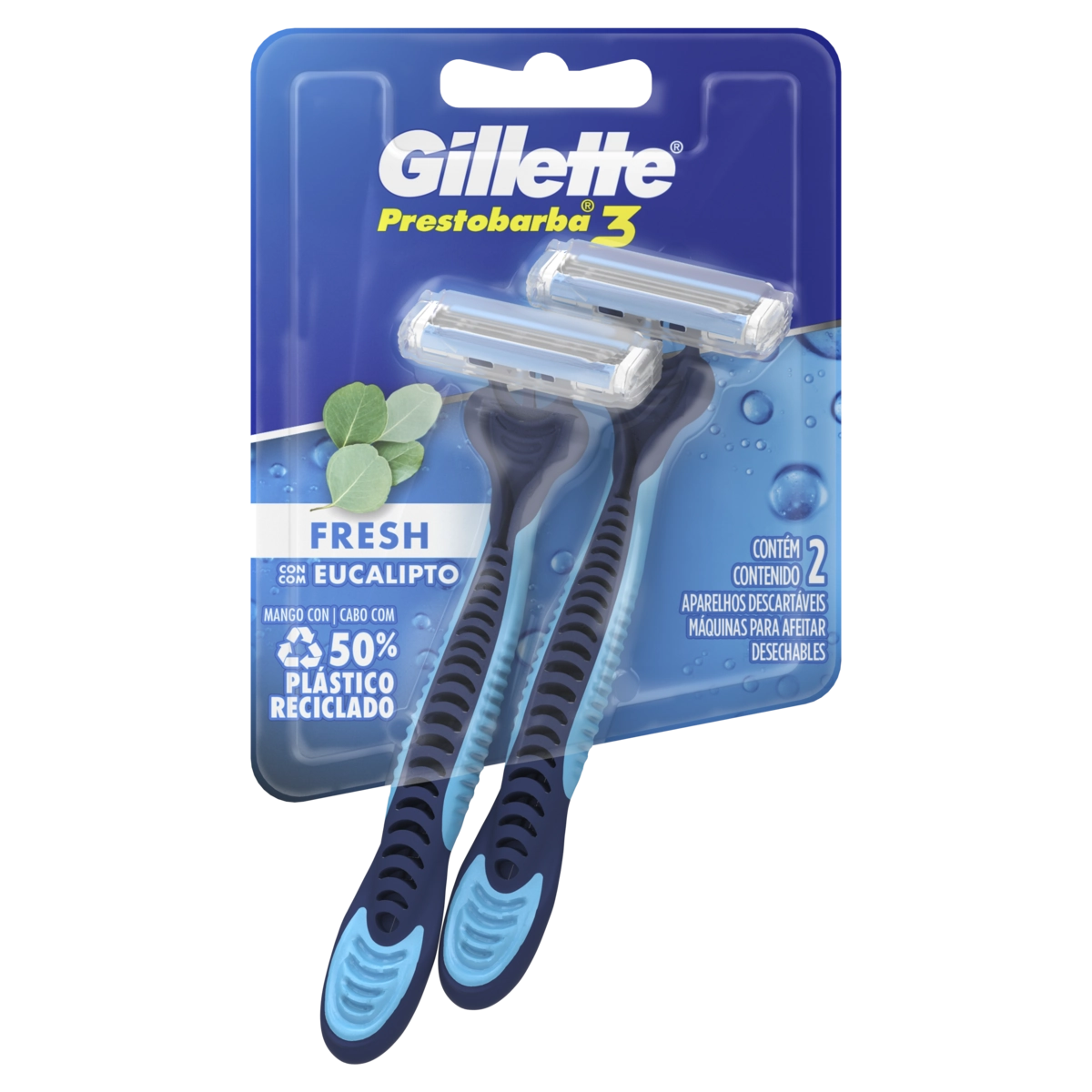 Aparelho Descartável Para Barbear Gillette Prestobarba3 Fresh 2 Unidades