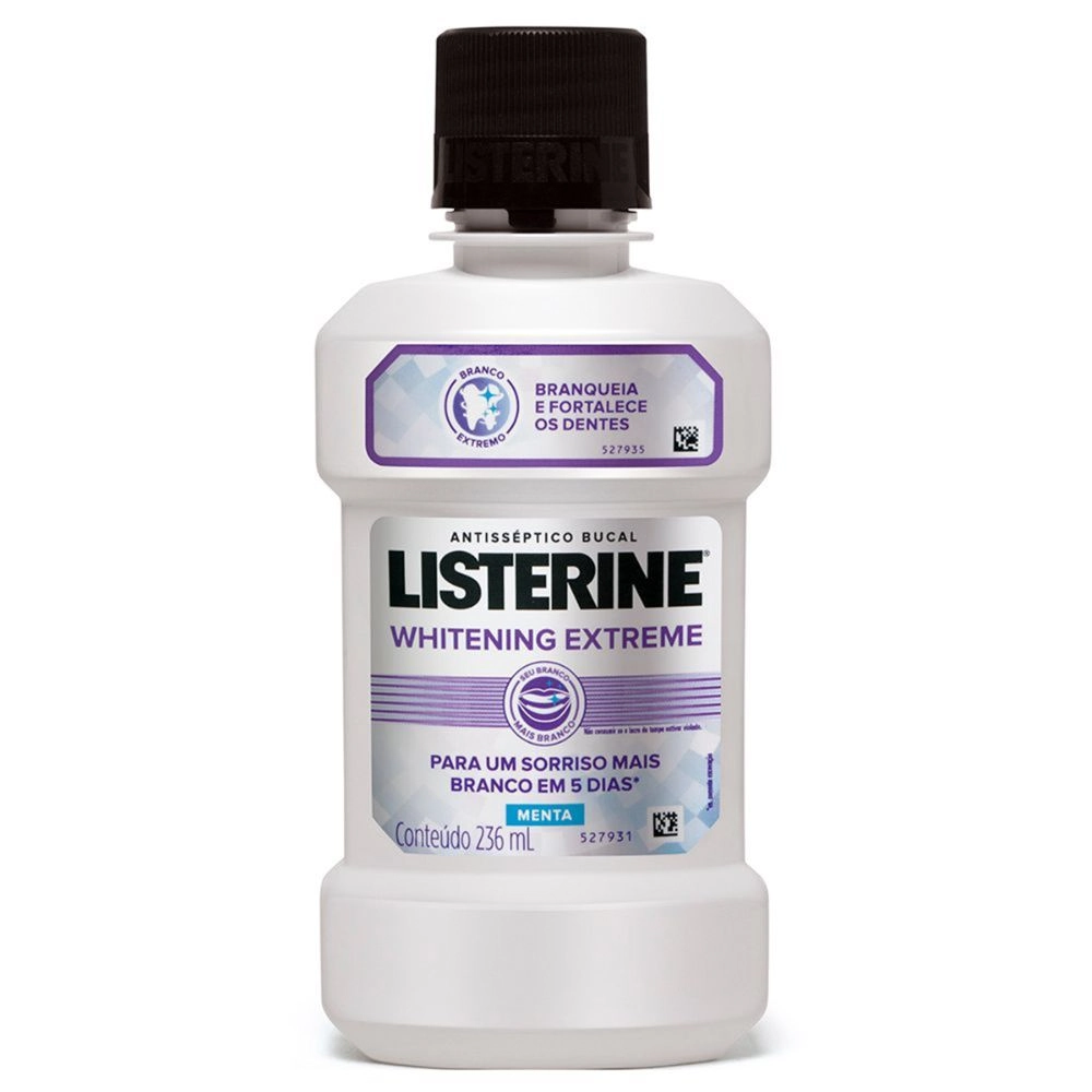 Enxaguante Bucal Antisséptico Menta Listerine Whitening Extreme Frasco 236ml