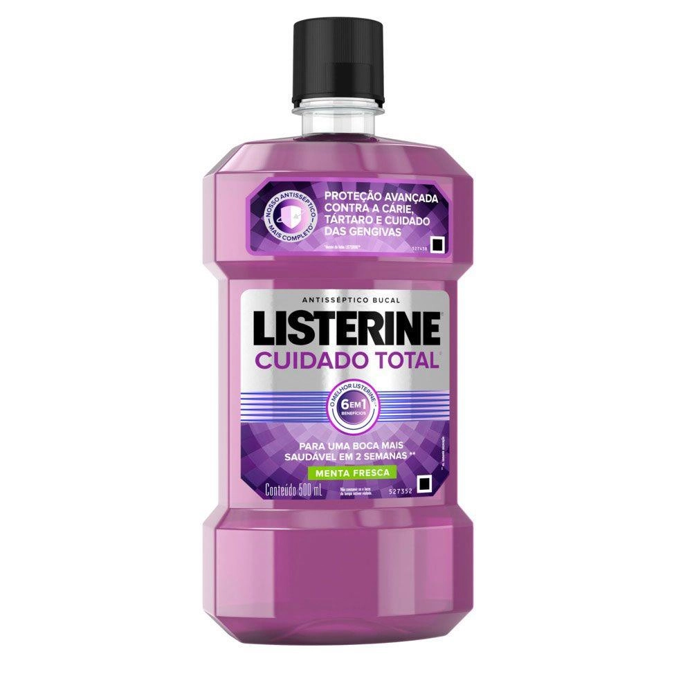 Enxaguante Bucal Antisséptico Menta Fresca Listerine Cuidado Total Frasco 500ml