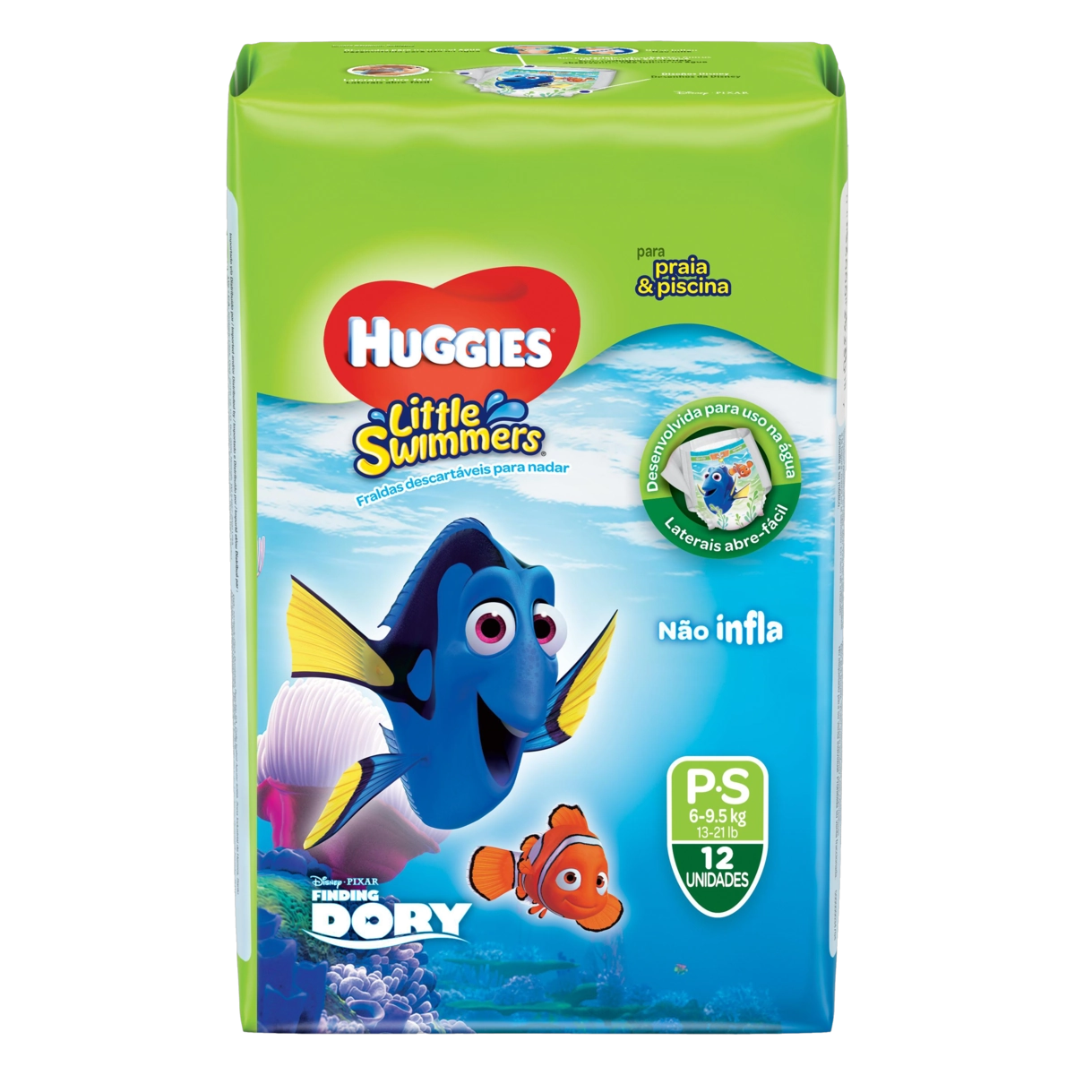 Fralda Descartável Infantil Praia Piscina Huggies Little Swimmers P Pacote 12 Unidades