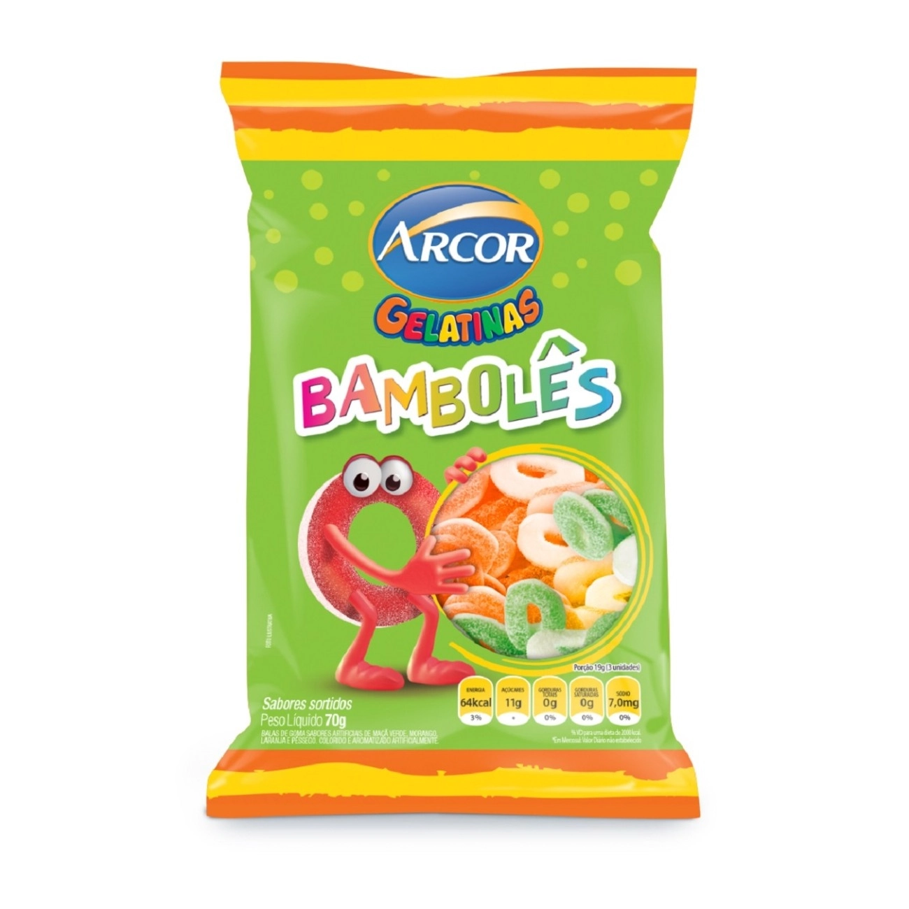 Bala Gelatina Arcor 70g Bamboles