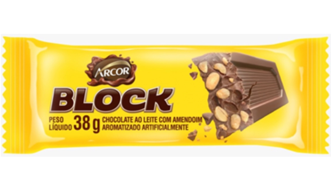 Chocolate Ao Leite Com Amendoim Block Pacote 38g