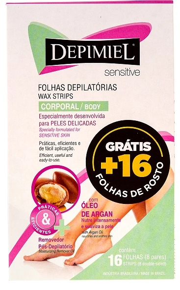 Folhas Para Depilação Corporal Depimiel Sensitive 16 Unidades Grátis 16 Folhas De Rosto