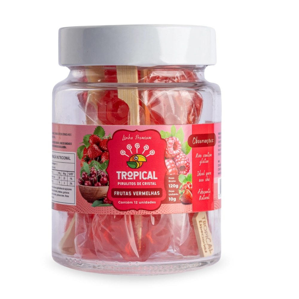 Pirulito Tropical P/drinks Cristal Lar/can Pote C/12