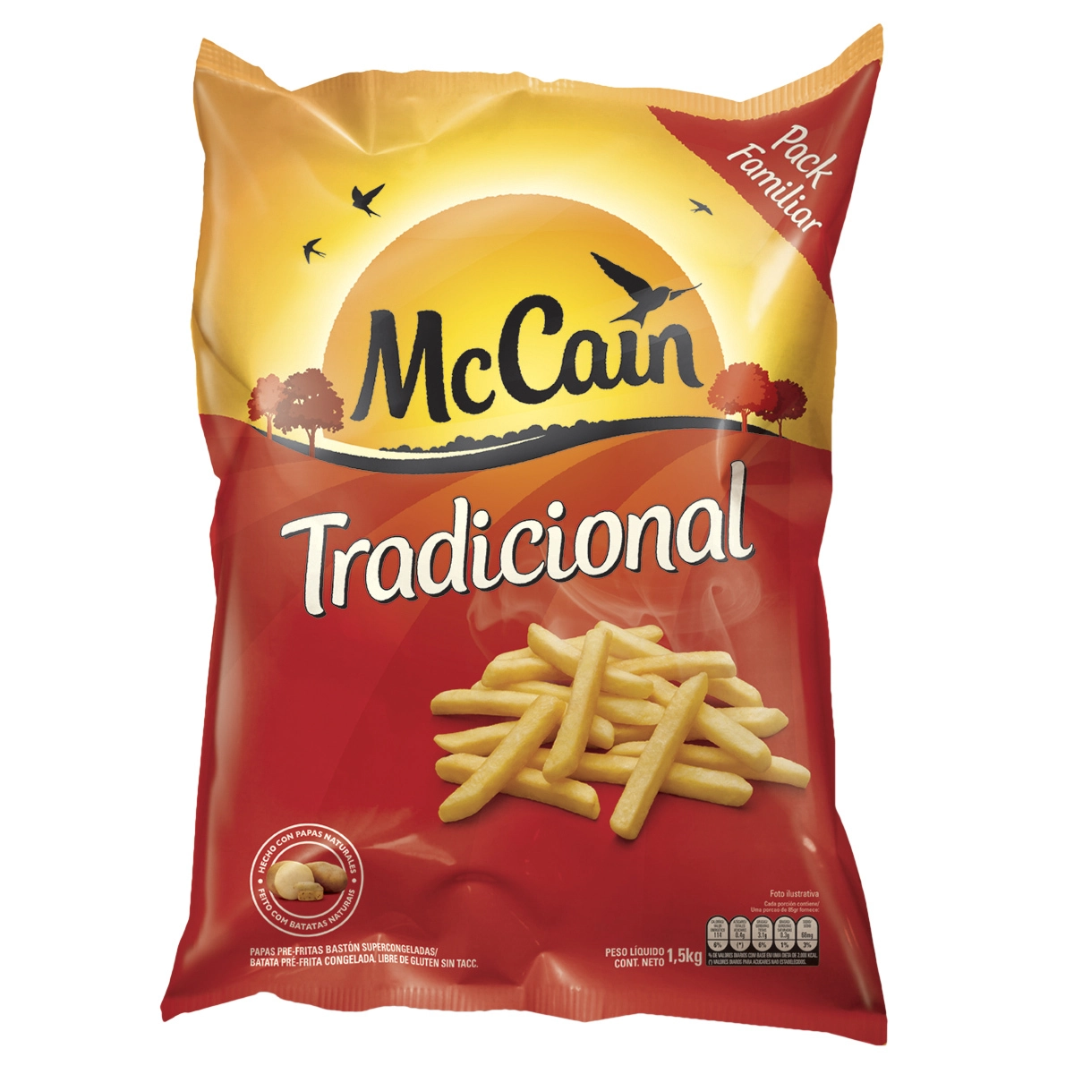 Batata Pré Frita Tradicional Congelada Mccain Pacote 1,5kg