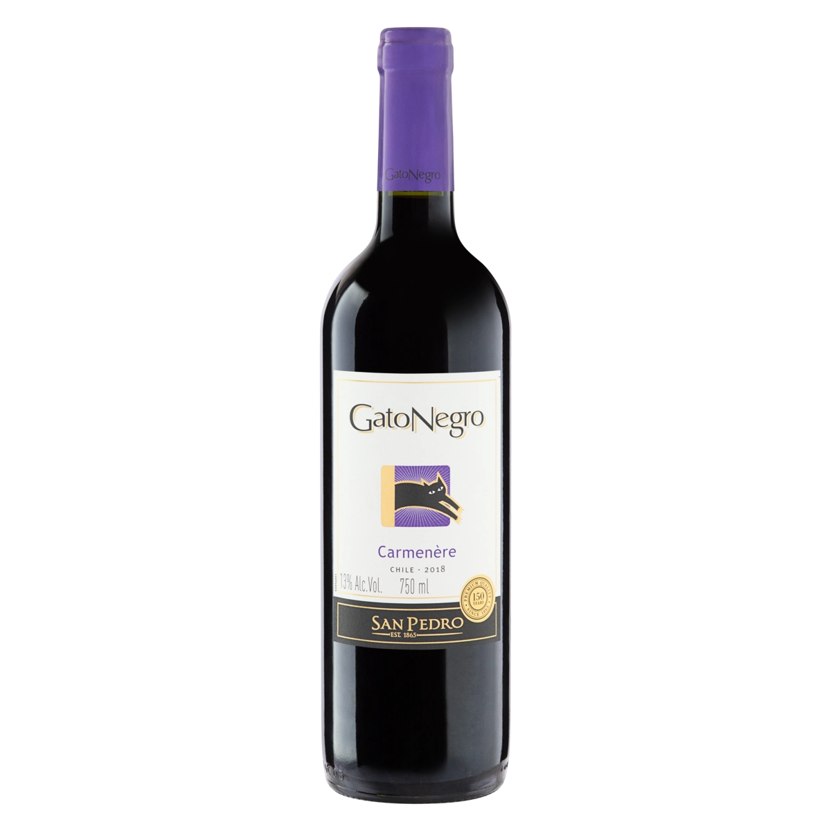 Vinho Chileno Tinto Seco San Pedro Gato Negro Carménère Valle Central Garrafa 750ml