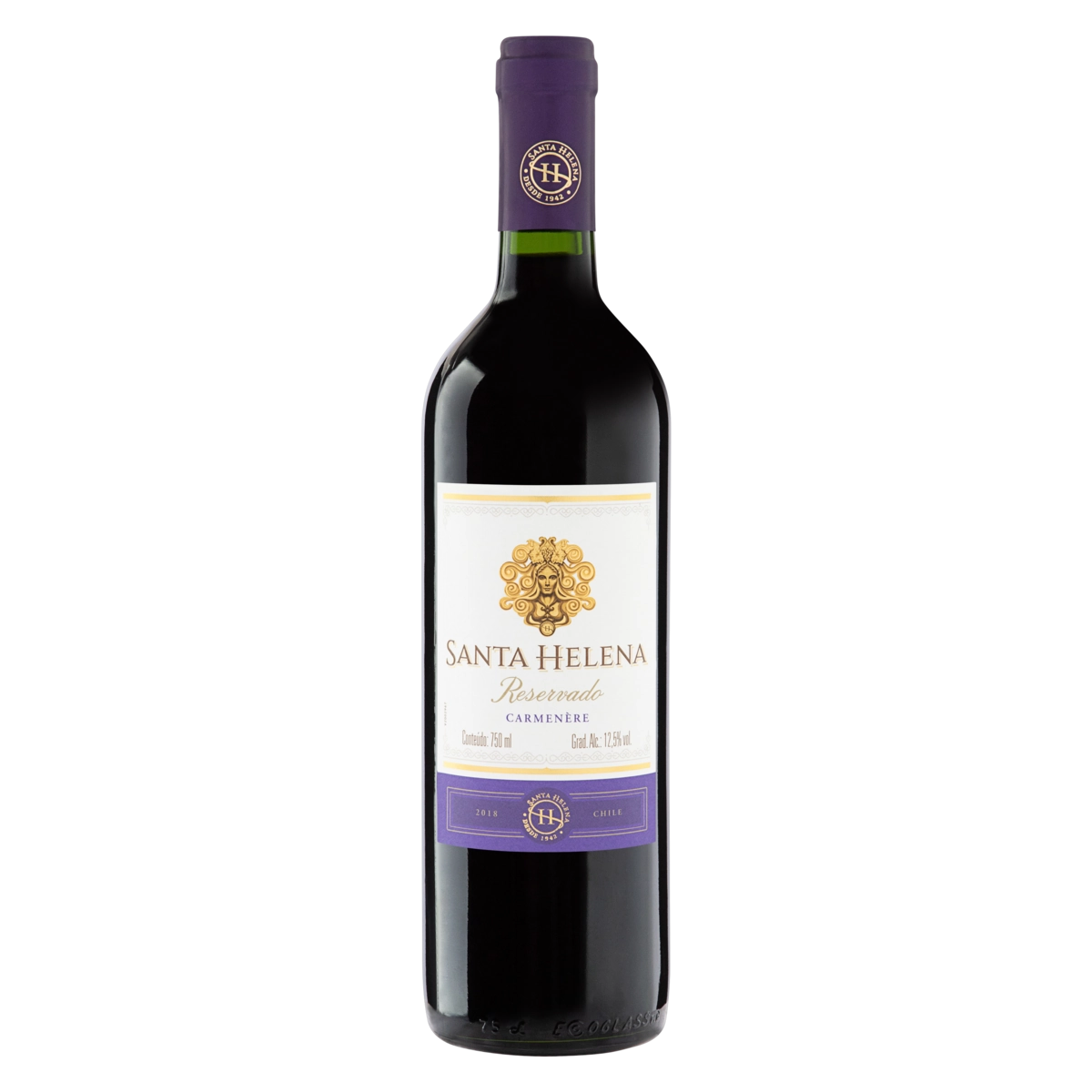 Vinho Chileno Tinto Meio Seco Reservado Santa Helena Carménère Valle Central Garrafa 750ml