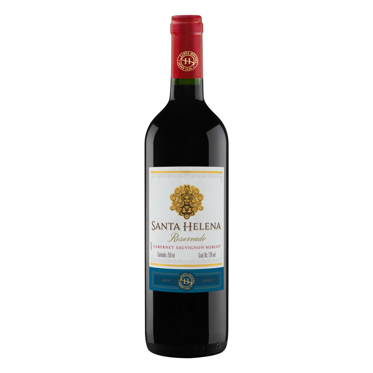 Vinho Chileno Tinto Meio Seco Reservado Santa Helena Cabernet Sauvignon Merlot Valle Central Garrafa