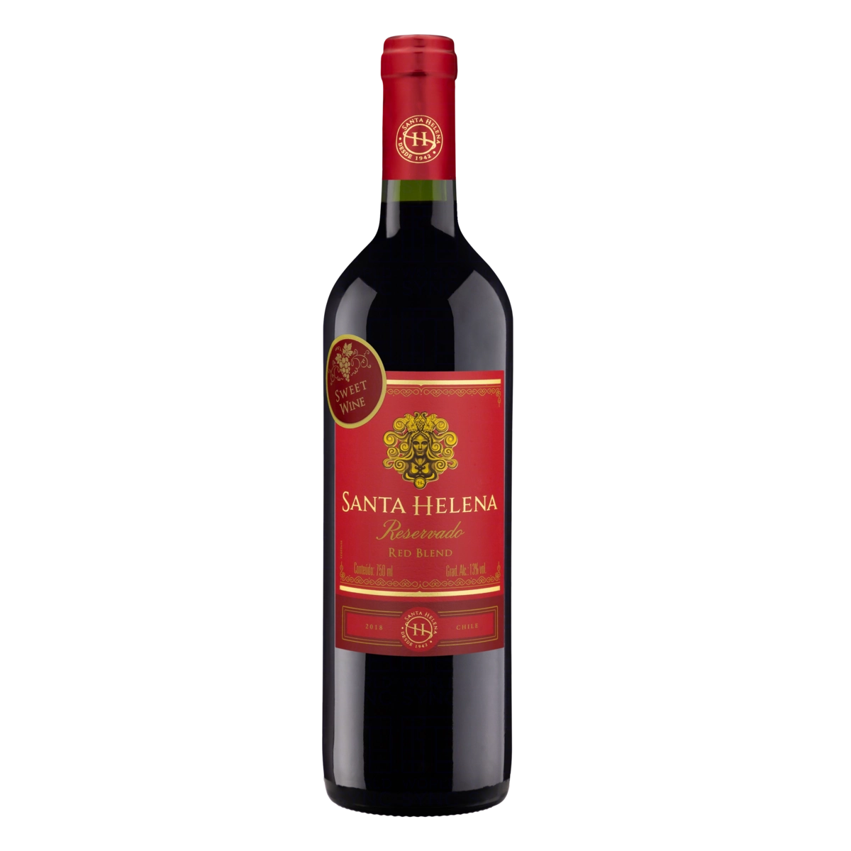 Vinho Chileno Tinto Meio Seco Reservado Red Blend Santa Helena Carménère Merlot Valle Central Garraf