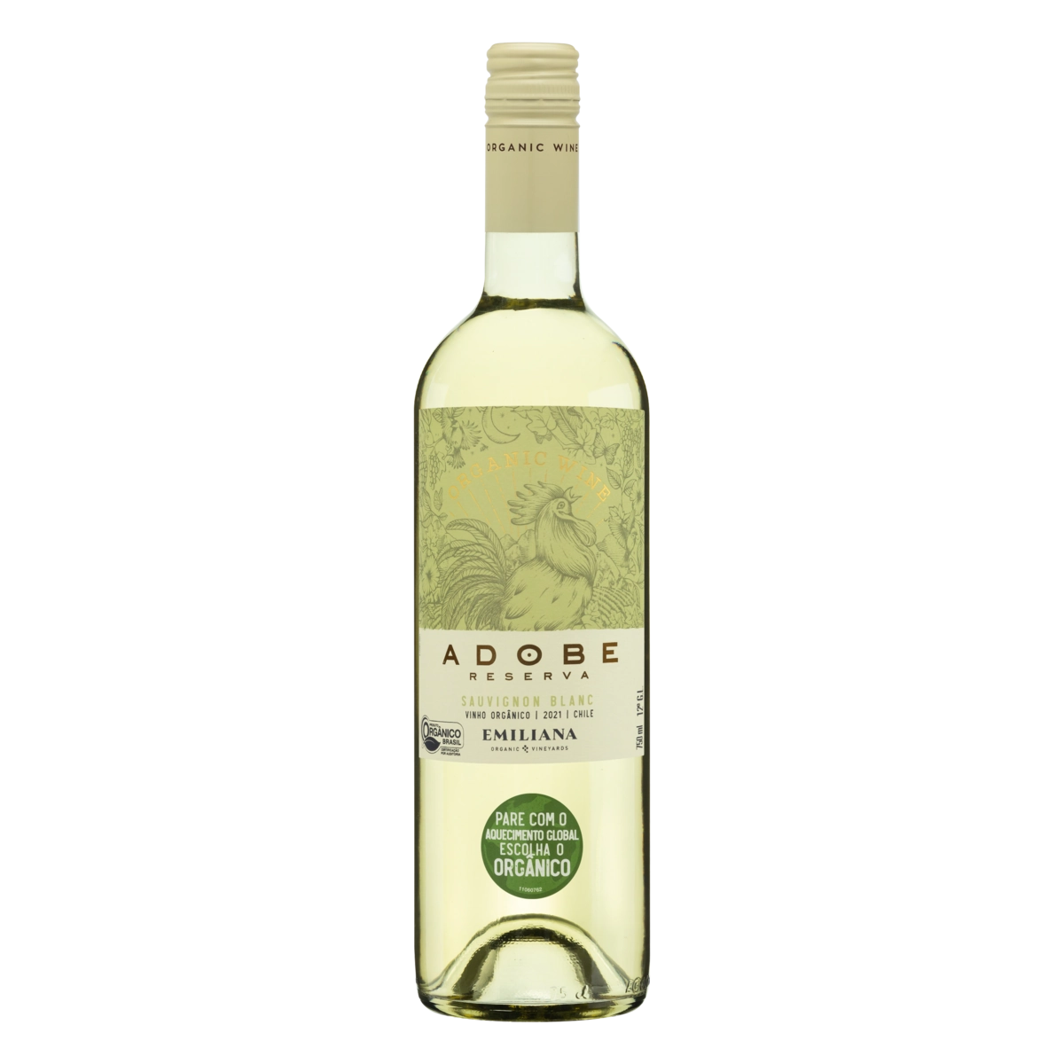 Vinho Chileno Branco Seco Orgânico Adobe Sauvignon Blanc Valle De Casablanca Garrafa 750ml
