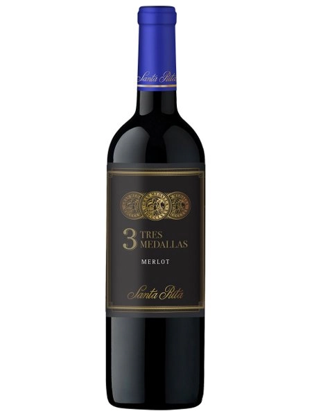 Vinho Chileno Tinto Seco 3 Tres Medallas Merlot Garrafa 750ml