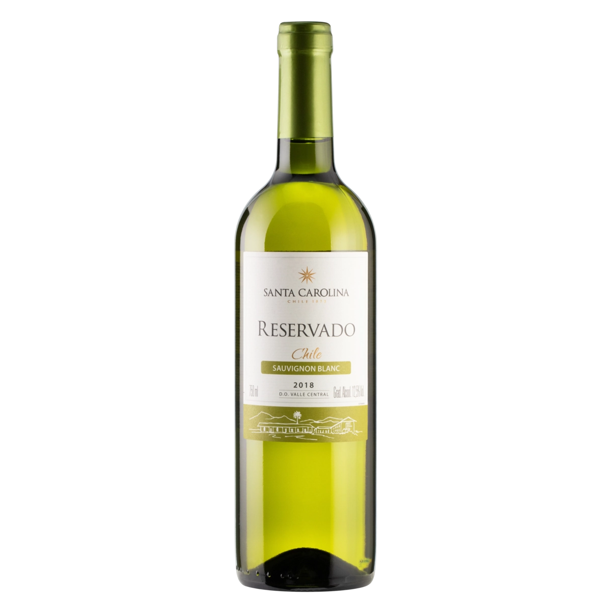 Vinho Chileno Branco Seco Reservado Santa Carolina Sauvignon Blanc Valle Central Garrafa 750ml