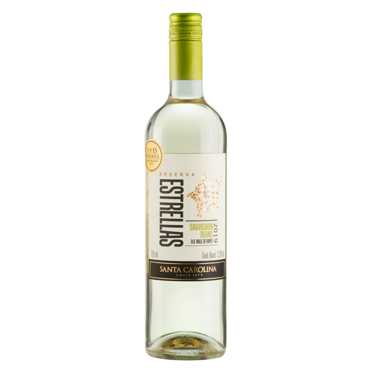Vinho Chileno Branco Seco Reserva Estrellas Santa Carolina Sauvignon Blanc Valle Del Rapel Garrafa 7
