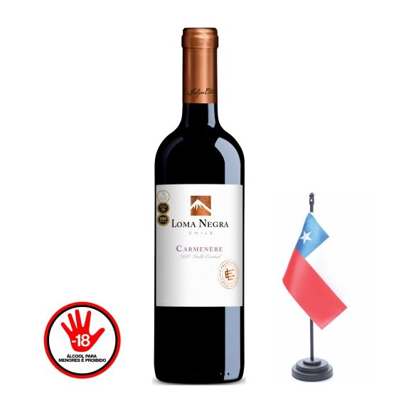 Vinho Chileno Tinto Loma Negra Carménère Valle Central Garrafa 750ml