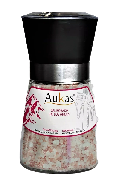 Sal Rosa Dos Andes Aukas 180g C/ Moedor
