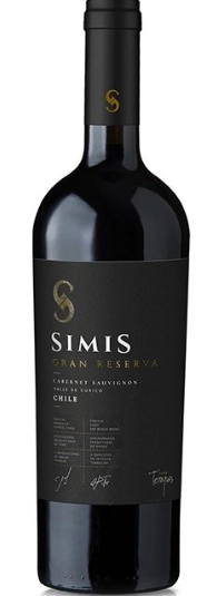 Vinho Chileno Tinto Seco Gran Reserva Simis Cabernet Sauvignon Valle De Curicó Garrafa 750ml