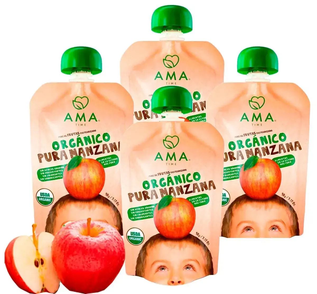 Purê De Frutas ôrganico Maçã E Mirtilo Ama Time 90g
