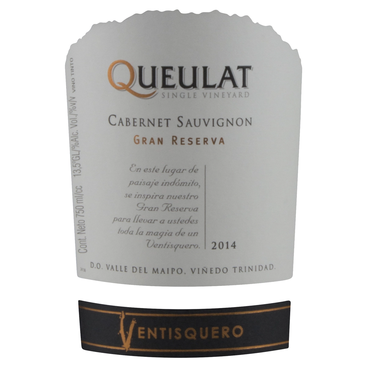 Vinho Chileno Tinto Seco Gran Reserva Ventisquero Queulat Cabernet Sauvignon Valle Del Maipo Garrafa