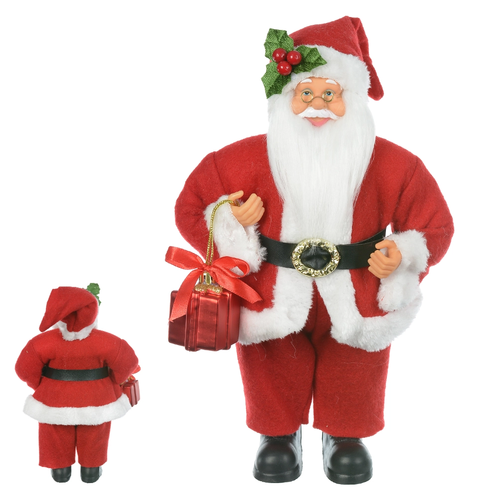 Papai Noel Natal Pe Presente Vermelho Branco 30cm 57166001 Dea
